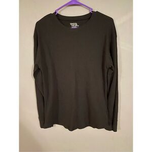 Time and Tru Black Long Sleeve Flannel Top Size Large